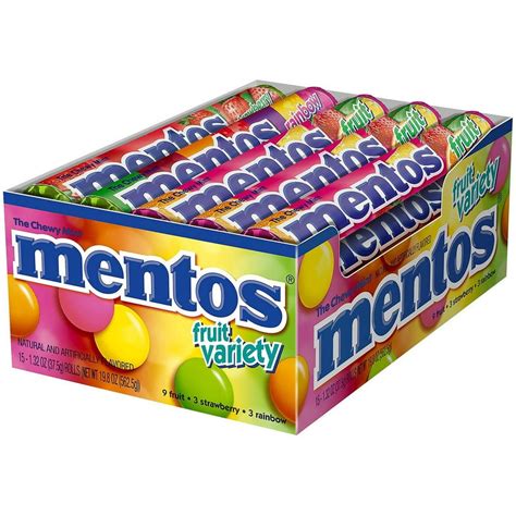 Product Of Mentos Fruit Variety (1.32 Oz., 15 Ct.) -Pack Of 2 - For Vending Machine, Schools ...