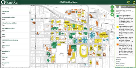 University Of Oregon Interactive Campus Map - Gretal Gilbertine