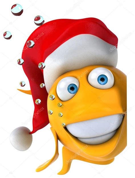 Fish with christmas hat — Stock Photo ...