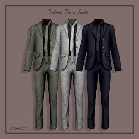 Velvet Tie & Suits - The Sims 4 Catalog