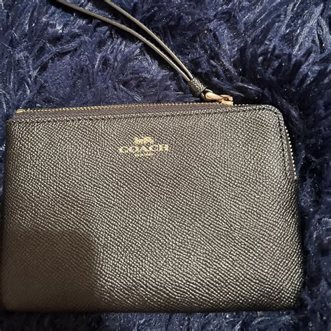 Black coach wristlet wallet like new no box or... - Depop