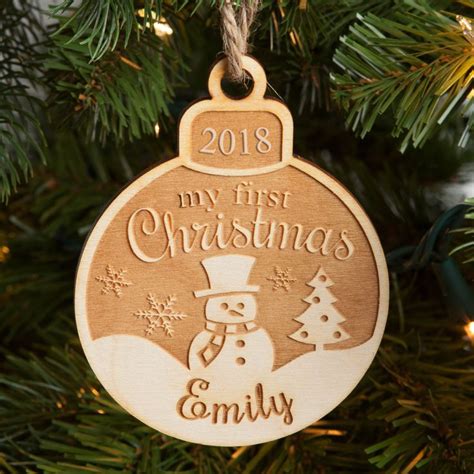 My First Christmas Personalized Wood Ornament - Wood Cutout Ornaments - Special Offer ...