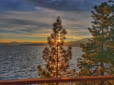 Sunset over lake Tahoe : r/pics