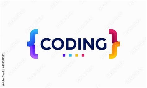 Colorful Coding logo designs template, Modern code logo for programmer, obrazy, fototapety ...