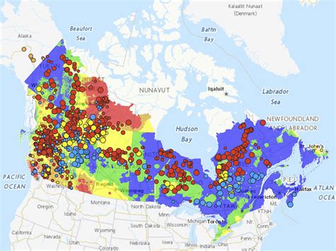 Map shows areas of Canada most affected by wildfires