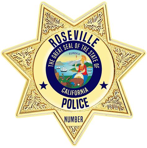 Roseville, California Police (Officer) Department Officer's Badge all Metal Sign with your badge ...