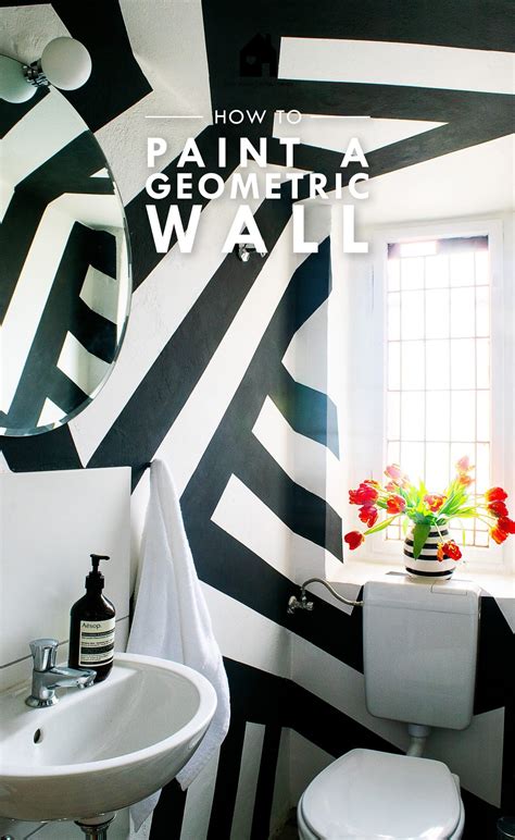 DIY Geometric Painted Wall - Little House On The Corner