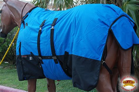 U-L-70 70" Hilason 1200D Winter Waterproof Poly Horse Blanket Belly Wrap Cobalt - Horse Blankets ...