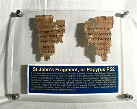 St John Papyrus 52 Fragment The Oldest New Testament Piece Papyrus ...