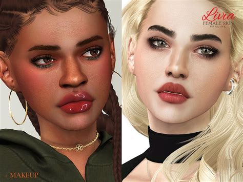 Sims 4 — Livia Skin Female by Pralinesims — Realistic skintone in 20 colors, each with 2 ...