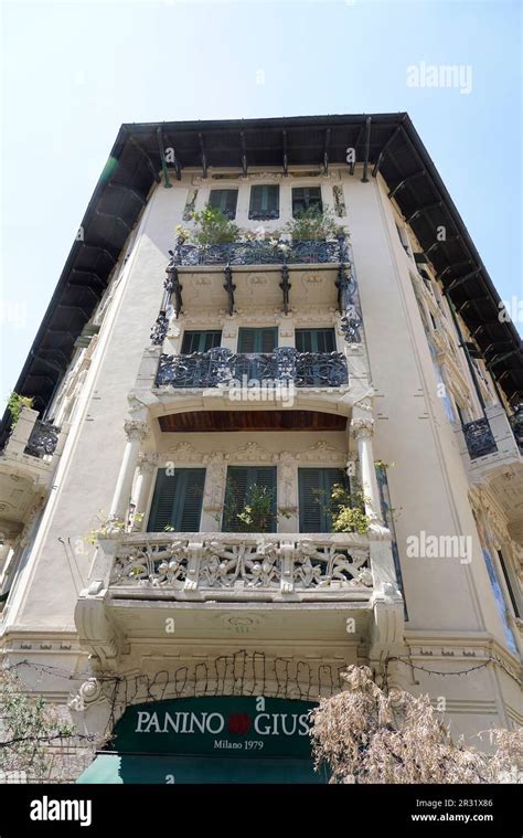 Italian Liberty architecture in Milan, Casa Galimberti building, Via ...