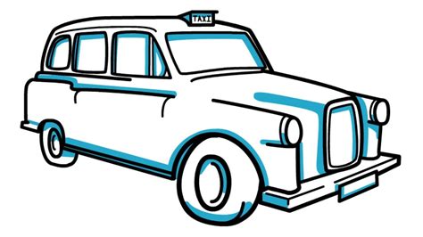 How to Draw A Taxi Car ! Step By Step For Kids - YouTube