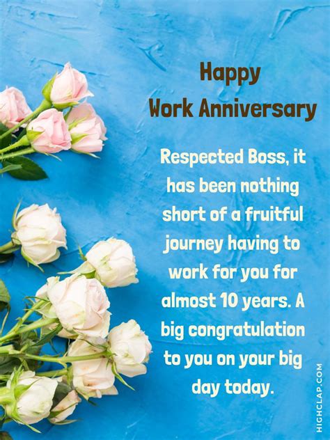 Work Anniversary Wishes For Boss Wish Greetings, 60% OFF