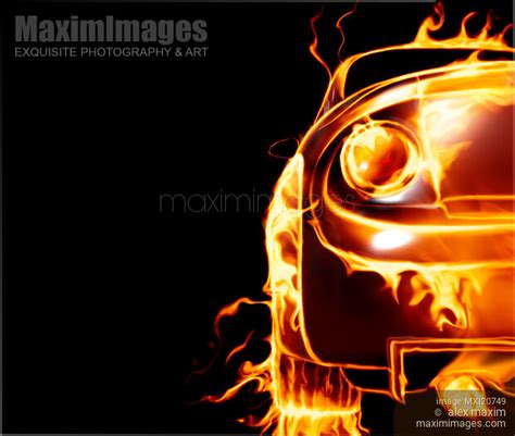 Image of Sports Car in Flames | Stock Image MXI20749