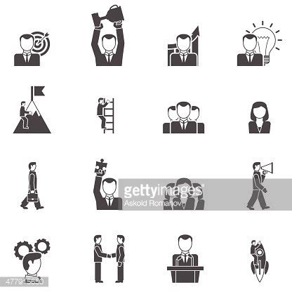 Leadership Black White Icons Set Stock Clipart | Royalty-Free | FreeImages