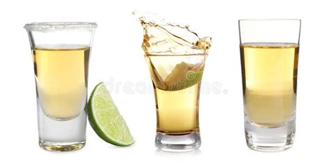 Set of Mexican Tequila Shots on Background Stock Image - Image of glass ...