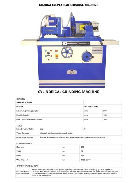 Manual Cylindrical Grinding Machine | PDF