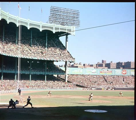 Outstanding color shot of the 1957 World Series, Yankees vs. Braves. | Mlb stadiums, Baseball ...