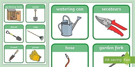 Gardening Tools Flashcards (teacher made) - Twinkl