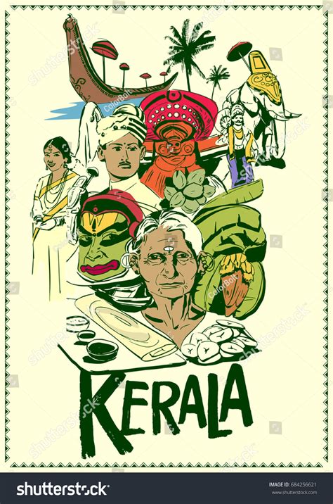 Illustration People Culture Kerala India Stock Vector (Royalty Free) 684256621 | Shutterstock