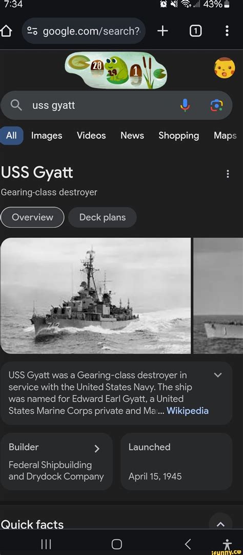 Uss gyatt All Images Videos News Shopping Maps USS Gyatt Gearing-class destroyer Overview Deck ...