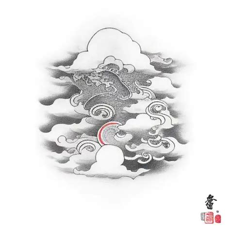 Japanese "Clouds" Tattoo Idea - BlackInk AI