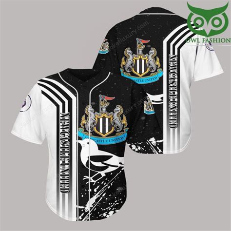 Newcastle United FC Black White The Magpies Baseball Jersey