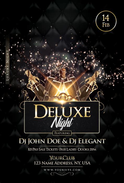 Deluxe Night - Luxury Elegant Flyer | Psd flyer templates, Flyer, Flyer design