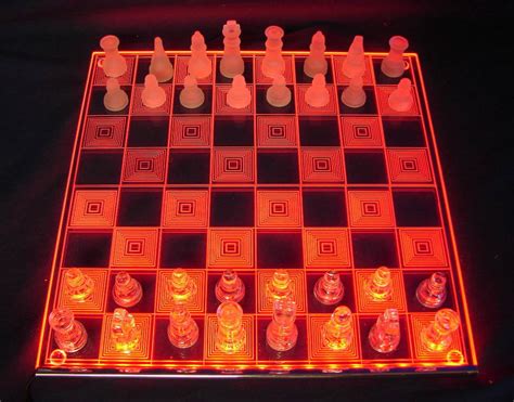 This Unique Acrylic Chess Set Lights Up with Colors