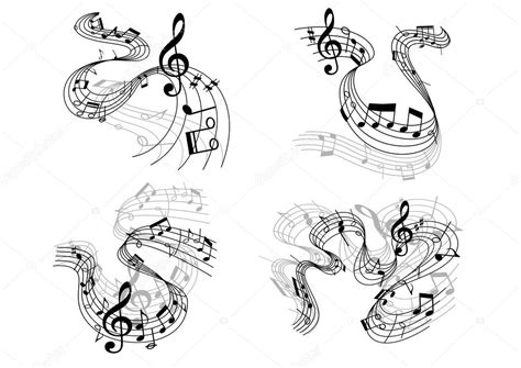 conjunto de composiciones musicales abstractas — Archivo Imágenes Vectoriales © Seamartini #54734269