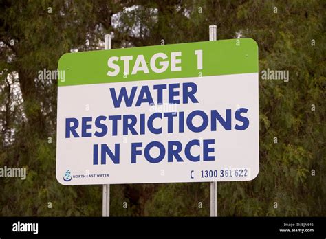 Signs near Echuca, Australia, about water restrictions and saving water Stock Photo - Alamy