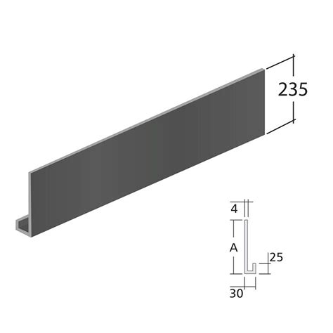 Evoke Aluminium Fascia Profile B With 1 Bend x 3 metre length