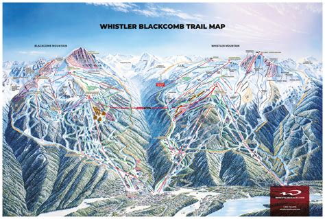 Whistler Blackcomb Mountains Trail Map • Piste Map • Panoramic Mountain Map