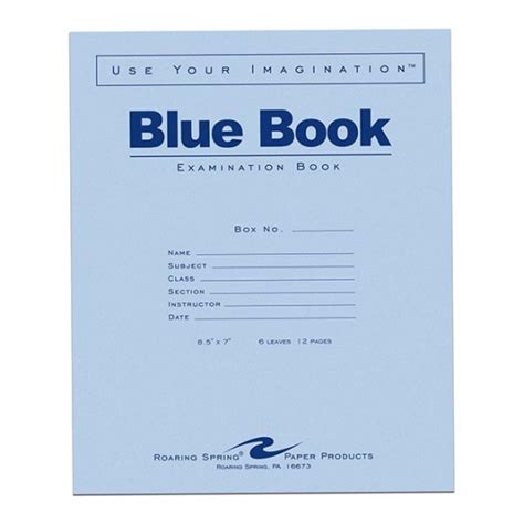 Blue Book Exam Book - Wide Ruled - 8 1/2" x 7" - 6 Sheets/12 Pages- Case of 1000 | Schools In