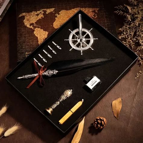 Vintage European Feather Pen Gift Set – Duke Rotating Wheel Style – Toinsho