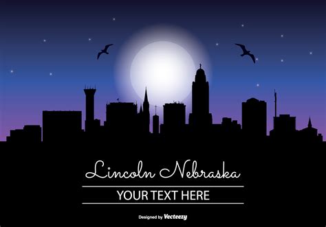 Lincoln Nebraska Night Skyline - Download Free Vector Art, Stock Graphics & Images