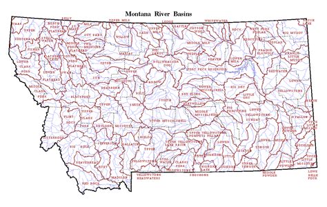 Map of Montana state River Basins. Montana state River Basins map | Vidiani.com | Maps of all ...