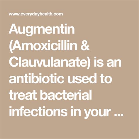 Augmentin (Amoxicillin & Clauvulanate) is an antibiotic used to treat ...