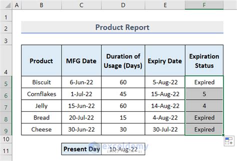 How to Calculate Remaining Shelf Life Percentage in Excel (With Easy Steps)