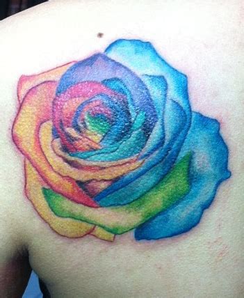 Rainbow rose tattoo Side Tattoos, New Tattoos, I Tattoo, Tatoos, Colorful Rose Tattoos, Colorful ...