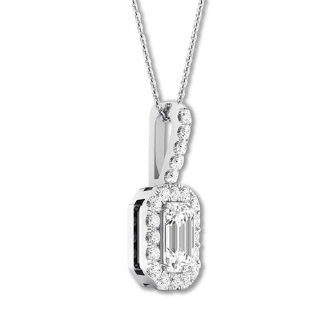 Diamond Necklace 1/2 carat tw Emerald-cut 14K White Gold | Jared