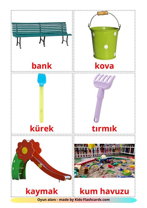 13 FREE Playground Flashcards | PDF | Turkish Words