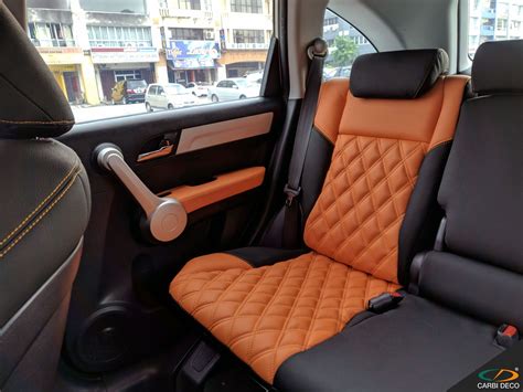 Honda CRV Leather Seats 2008 Orange Black — CARBI DECO