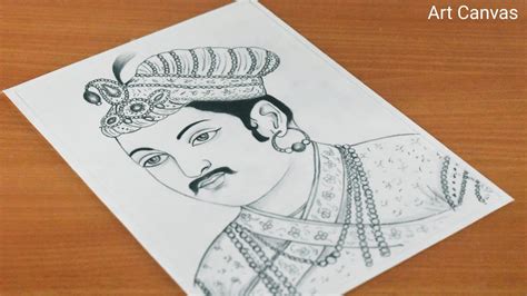 Akbar_Mughal Emperor / Drawing With Pencil Sketch / Step by Step / Drawing Akbar - YouTube