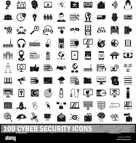 100 cyber security icons set, simple style Stock Vector Image & Art - Alamy