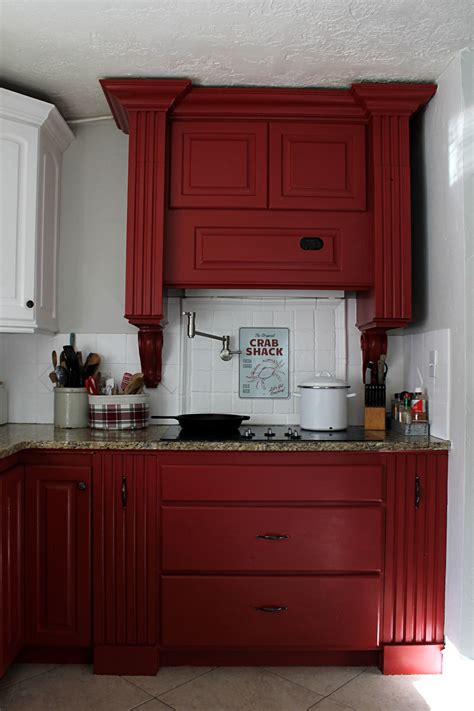 I Painted our Kitchen Cabinets Red! - The Wicker House