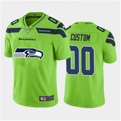 Men’s Seattle Seahawks ACTIVE PLAYER Custom 2020 Green Team Big Logo Limited Stitched Jersey ...