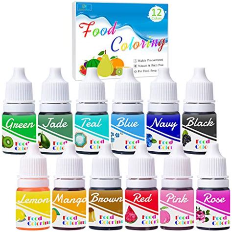 Food Coloring - 12 Color Liquid Concentrated Icing Food ...