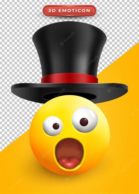 Premium Vector | 3d emoji with magic hat and silly expression