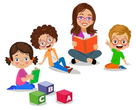 Teacher Reading With Student Clipart Girl